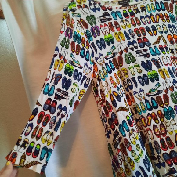 NWT Multiples Long Sleeve Shoe Pattern Tunic/Mini Dress  *BOGO* - Picture 7 of 8